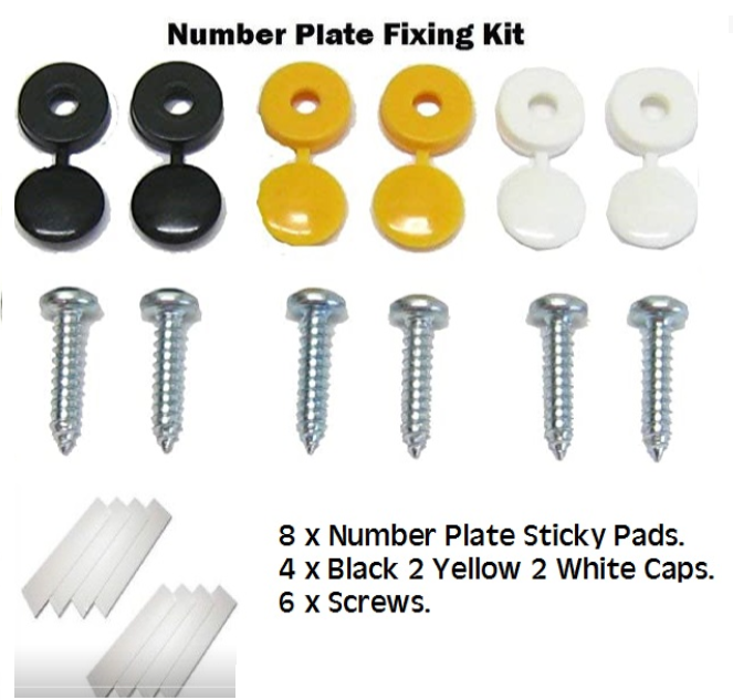 Car Number Plate Fixing Kit